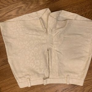 Cream high waisted work shorts